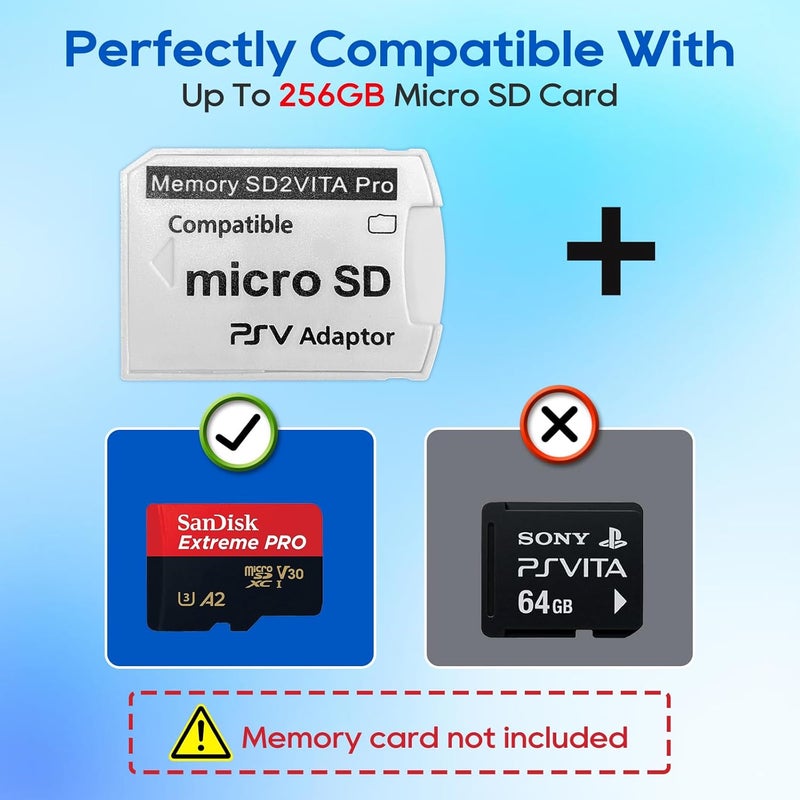 UCEC محول SD2Vita، محول بطاقة ذاكرة PS Vita، محول بطاقة SD PSVita Micro SD، SD2Vita 5.0 متوافق مع PSV 1000/2000 مناسب لـ PSTV FW 3.6 HENkaku Enso System، 1 عبوة - Image 2